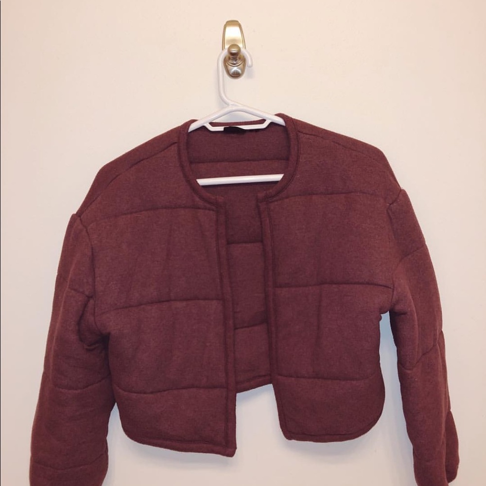 Urban outfitters wine colored puffer jacket